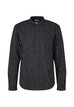 TOM TAILOR Denim Mit Stehkragen - Overhemd - Black Stripe -Heren Kledingwinkel 01a8f36260074df39958cae562f6a196