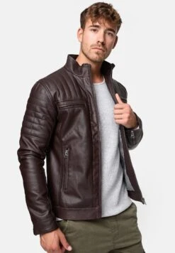 Indicode Jeans Brook - Imitatieleren Jas - Dark Brown -Heren Kledingwinkel 09ed00416aa94efea07e1eb15f97e984