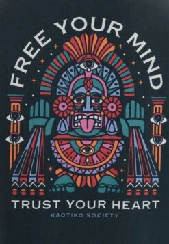 Kaotiko Washed Free Your Mind Unisex - T-Shirt Print - Navy -Heren Kledingwinkel 203f256e6d6844b780dea5fef6c87b05