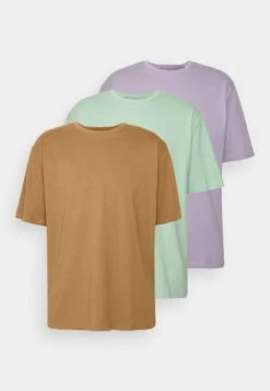 YOURTURN 3Pack Unisex - T-Shirt Basic - Light Green/Lilac/Light Brown -Heren Kledingwinkel 2ed8114ce3474a2bb4c76e33887aa7fd