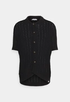 Les Deux Garrett Knitted Shirt - Vest - Black -Heren Kledingwinkel 2ee1fdb1729f43b48e2862afbd4b9fab