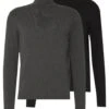 Pier One 2 Pack - Basic Turtleneck - Trui - Black/Mottled Dark Grey -Heren Kledingwinkel 564ded1d5c3c4890971ea33fb300ac4a