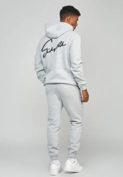 SikSilk Script Embroidery- Hoodie - Grey Marl -Heren Kledingwinkel 68ee5bf78a36479cb4371f35acceb5ef