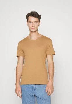 Pier One V Neck Bird Tonal 3 Pack - T-Shirt Basic - Light Brown/White/Dark Blue -Heren Kledingwinkel 6cb58bfc668145ef8b56c752a3c3901c