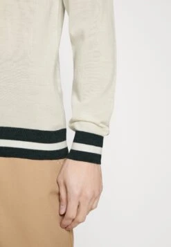 Hackett London Contrast Trim V Neck - Vest - Ecru/Green -Heren Kledingwinkel 774964fc29994725a96951b1de56ca12