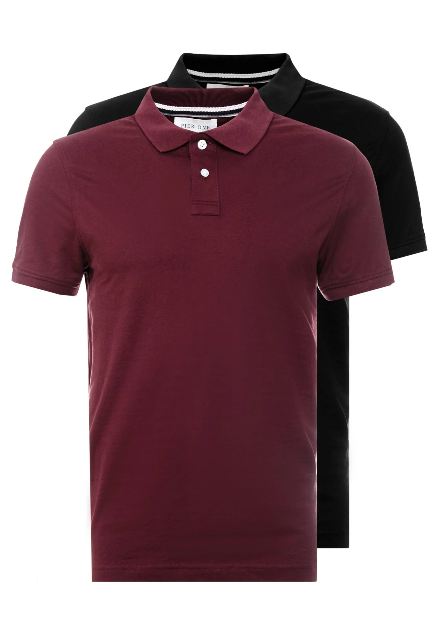 Pier One 2 Pack - Poloshirt - Bordeaux/Black 3 Pier One 2 Pack - Poloshirt - Bordeaux/Black