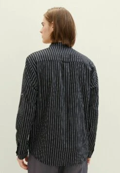 TOM TAILOR Denim Mit Stehkragen - Overhemd - Black Stripe -Heren Kledingwinkel 826dbebbfd154998a1aed6ccc5e8a157