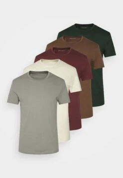 Pier One 5 Pack - T-Shirt Basic - Bordeaux/Light Grey/Brown -Heren Kledingwinkel 83cca5e18c004829aaae044651c3ddc2
