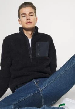 Pier One Fleece Trui - Dark Blue -Heren Kledingwinkel 88111e09df4342679a12241e843a9022