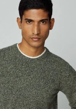 Hackett London Lw Mouline Crew - Trui - Green Taupe -Heren Kledingwinkel 9e07941b645c48e786c6888cfdd2f4a6