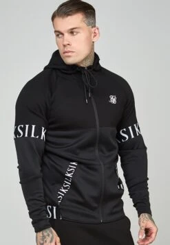 SikSilk Dynmic Zip Through Hoodie - Sweater Met Rits - Black -Heren Kledingwinkel aabd325f1c2c4d5983b05f9ebcb2d227