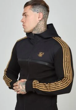 SikSilk Tape Zip Thru - Sweater Met Rits - Black -Heren Kledingwinkel b656c7248d824df2be13c7eaff4d3cfd