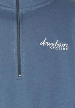 Kaotiko Crew Jean Bahamas - Sweater Met Rits - Prusia/Grey/Beige -Heren Kledingwinkel cca33423d6b442898bfe7f2565a6d8b3