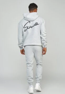 SikSilk Script Embroidery- Hoodie - Grey Marl -Heren Kledingwinkel ebd96880e9484b3fac5d9e60964daaff