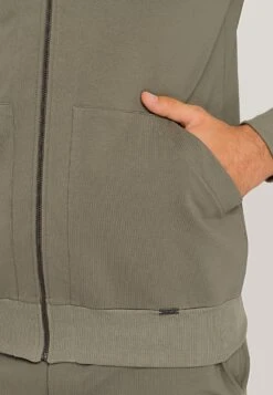 HANRO Natural Living - Sweater Met Rits - Antique Green -Heren Kledingwinkel ef557c15b88a42439409c20e0f01d135