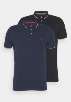 Pier One 2 Pack - Poloshirt - Black/Dark Blue -Heren Kledingwinkel f1dd8e041b374827b9335308c581e6ba