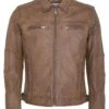 Lee Cooper Leather Jacket With Collar Shirt - 2 Split Side Pockets - - Leren Jas - Vintage Cognac -Heren Kledingwinkel f4c5910b793541138a6d4e9699da66a5