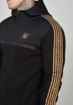 SikSilk Tape Zip Thru - Sweater Met Rits - Black -Heren Kledingwinkel fb517116649f4cab8a4e41a1e6075575