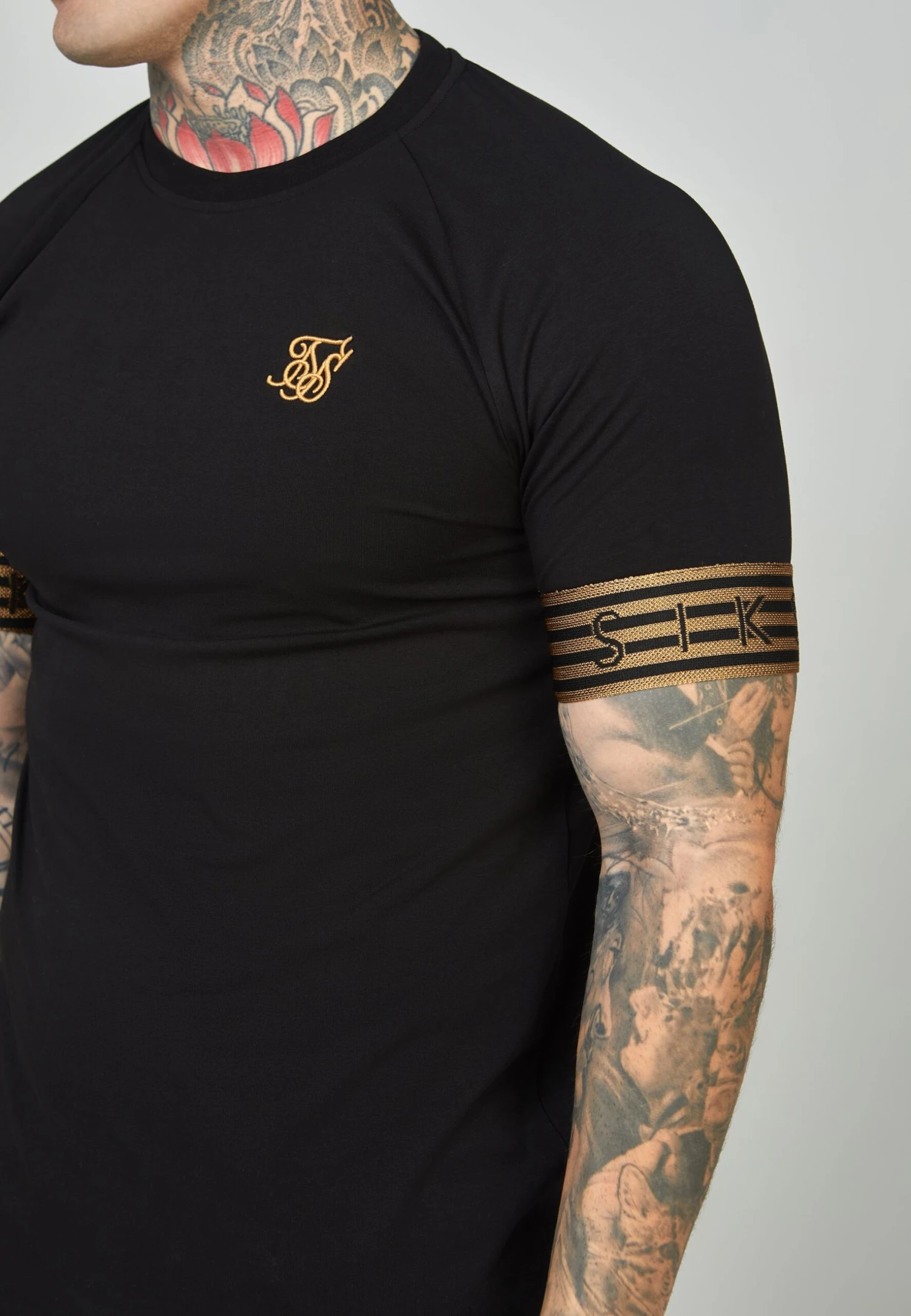 SikSilk Elastic Cuffed- T-Shirt Print - Black 6 SikSilk Elastic Cuffed- T-Shirt Print - Black - Afbeelding 4